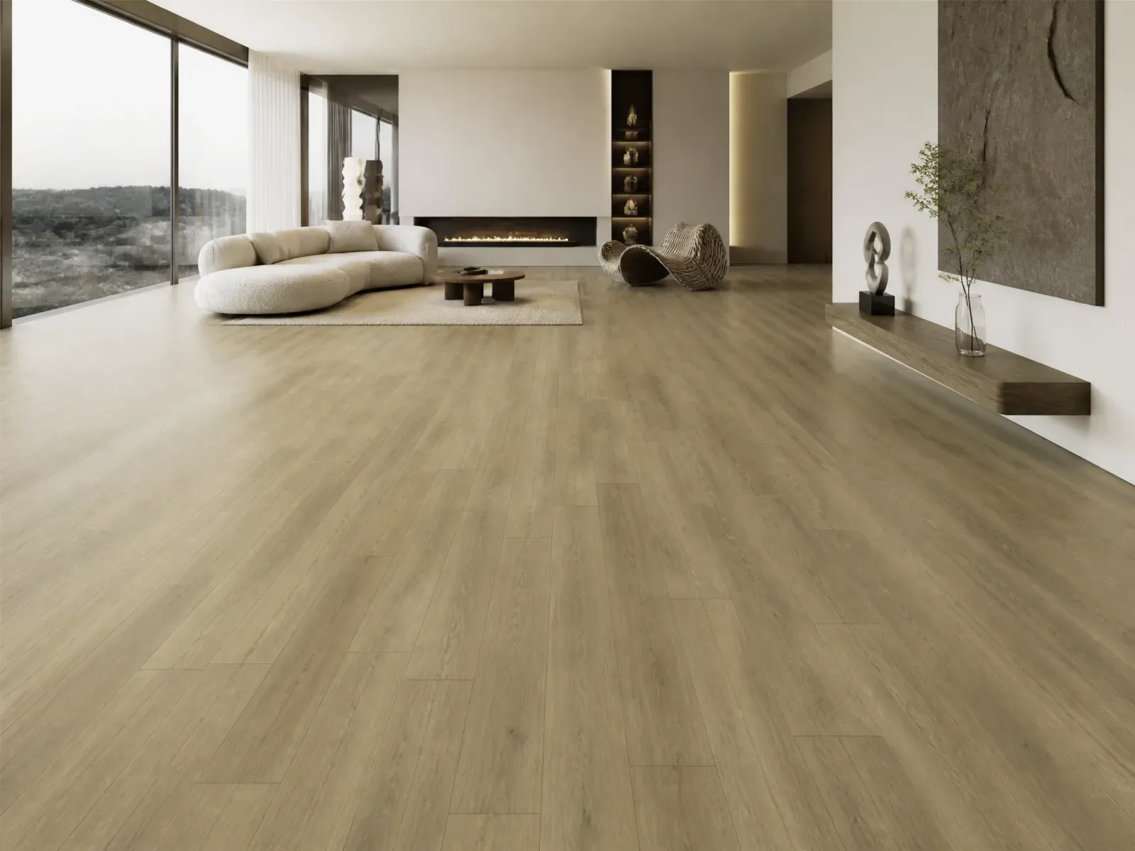 Taupe Drift Oak Essential flooring in a living room